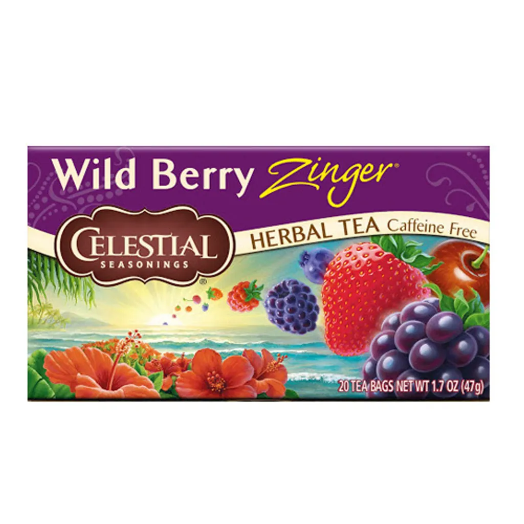 Celestial Seasonings - Wild Berry Zinger Herbal Tea - 20 Teebeutel, 47 gm