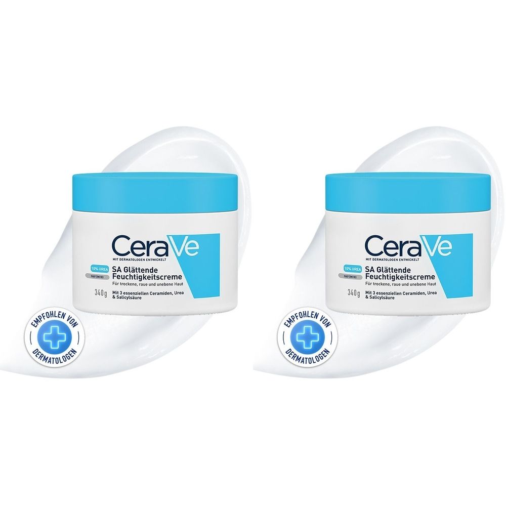CeraVe SA Urea Smoothing Moisturizing Cream for dry, rough and uneven skin on the body 2x340 g