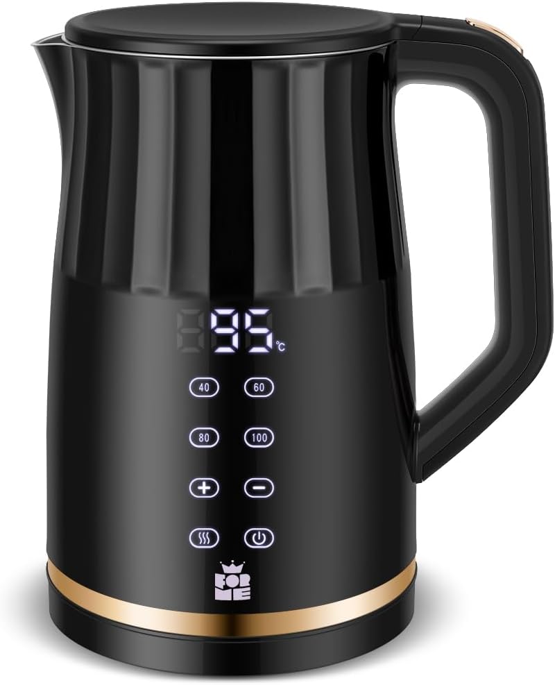 ForMe Stainless Steel Kettle 1.7 L with Temperature Setting Temperature Selection 40-100°C I LED Digital Temperature Display I Temperature Adjustable Kettle I Teapot Tea Kettle Warming Function I BPA Free
