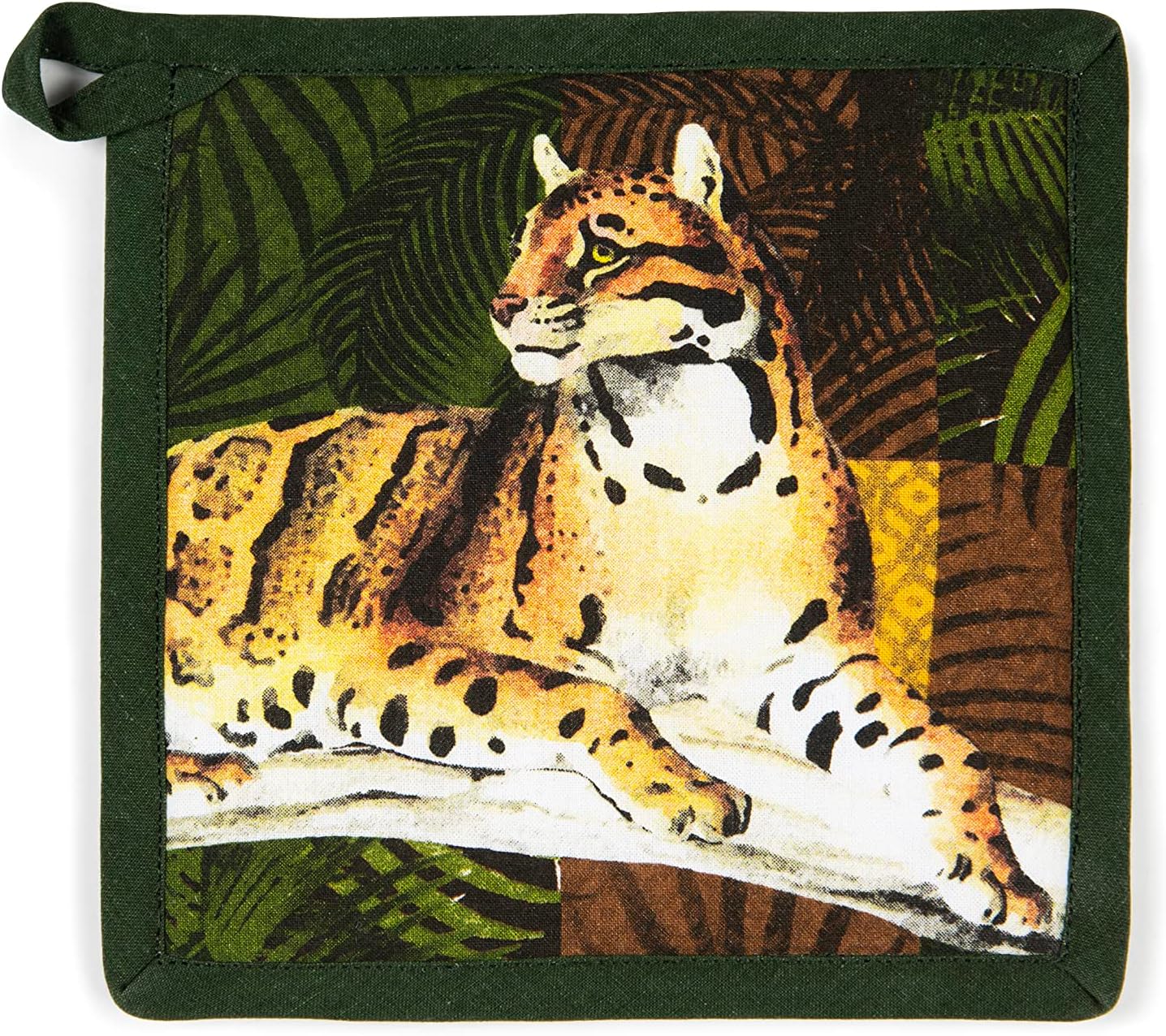 Excélsa Excelsa Leopard Pot Holder, 20 x 20 cm, 100% Cotton Lining, Polyester Filling