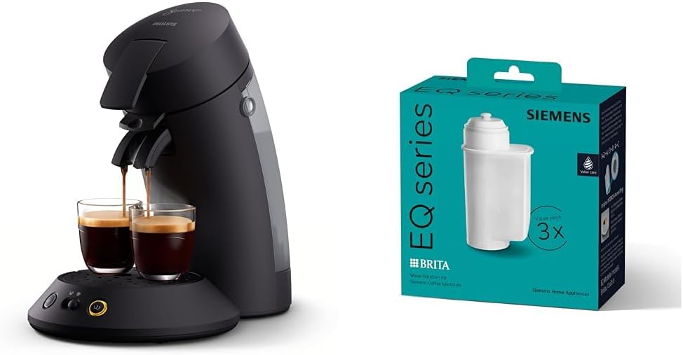 Philips Domestic Appliances Philips Senseo Original Plus Coffee Pod Machine & Siemens Brita Intenza Water Filter TZ70033A, Reduces Limescale Content of Water