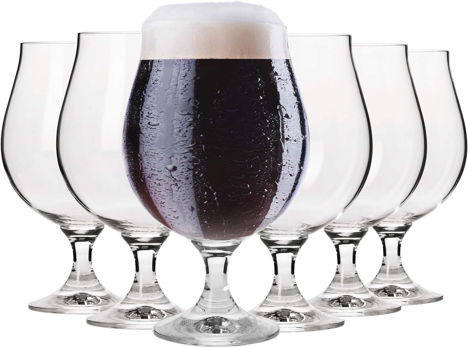 Krosno Store Krosno Dark Stout Beer Glasses 0.5 Litre | Set of 6 | 500ml | Elite Collection | Perfect for Home and Parties | Dishwasher Safe | Lead-Free Crystal Glass
