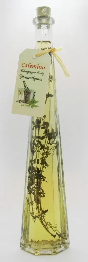 Calemino Champagne and lemon thyme vinegar with 3% fresh lemon thyme, 200ml