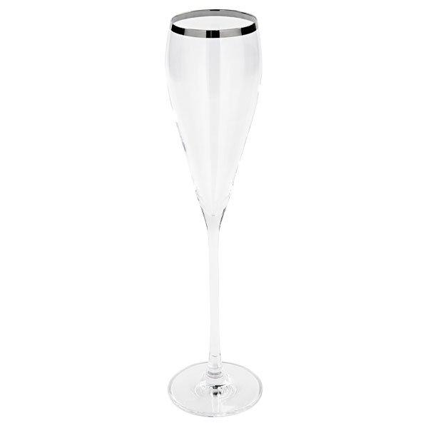 Champagne flute Platinum2 with platinum rim from Fink