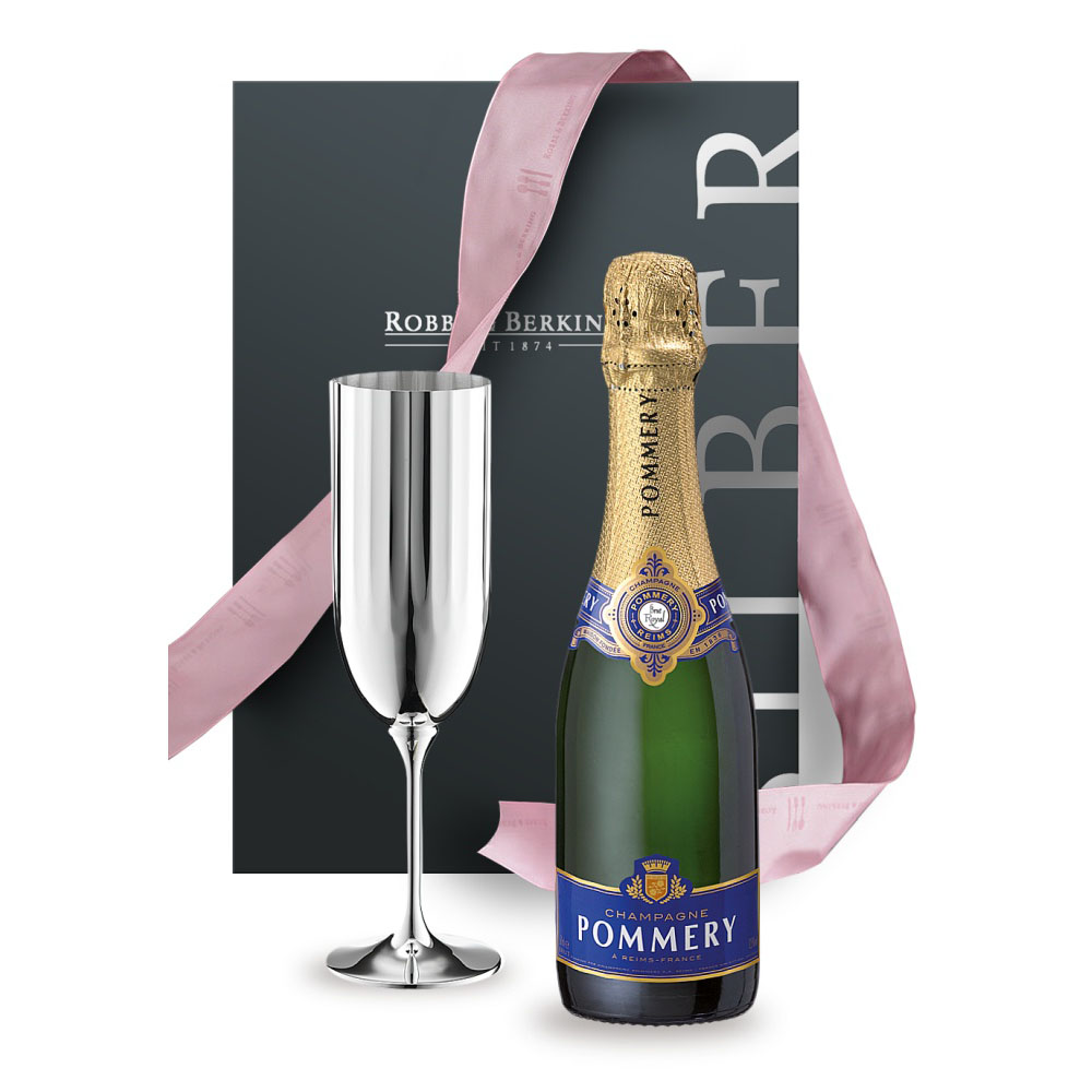 Robbe und Berking Champagne Goblet Gift Set 90 Silver Pommery Belvedere Bar Collection Robbe 