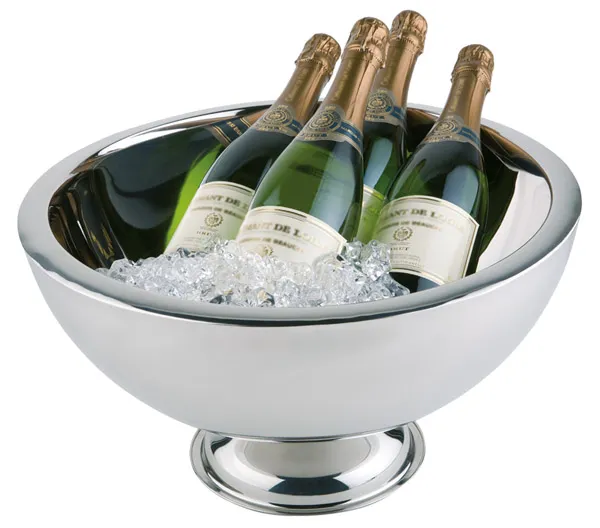Champagne cooler D: 44 / 25 cm, H: 24 cm, I: 10.5 ltr., stainless steel, high-gloss polished