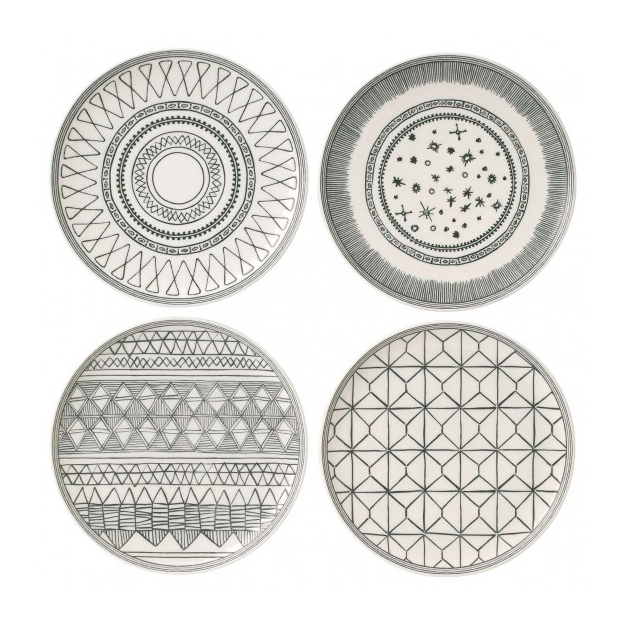 Royal Doulton Charcoal Gray Plate Set 4 Parts