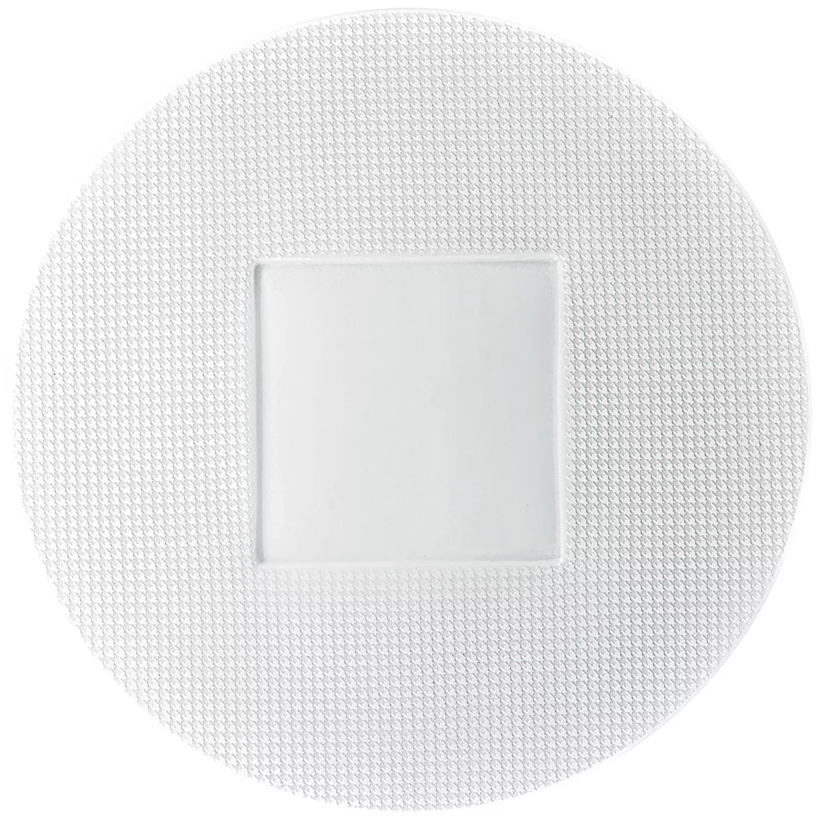 Round charger plate with square mirror by Raynaud