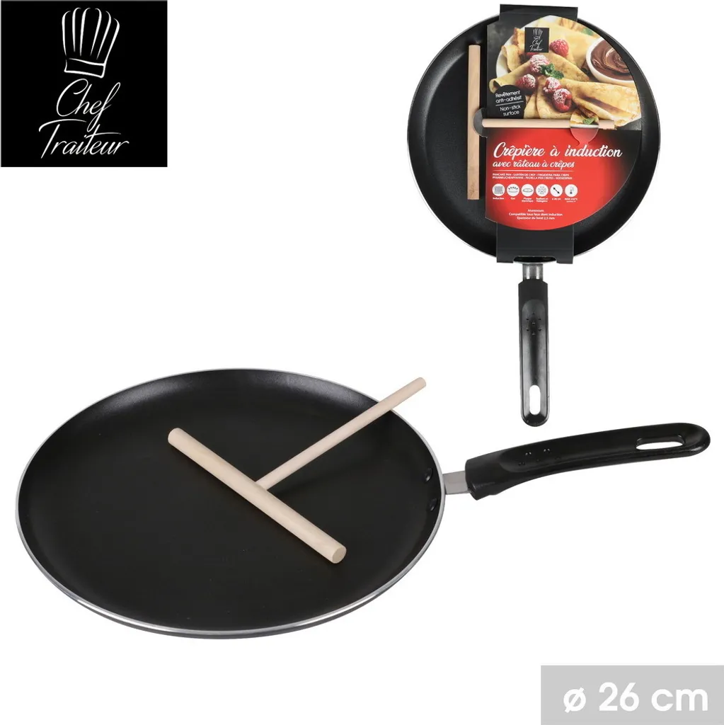 URBAN LIVING Chef Traiteur Ø 26 cm Crepe Pan Crepe pan with batter spreader 200237