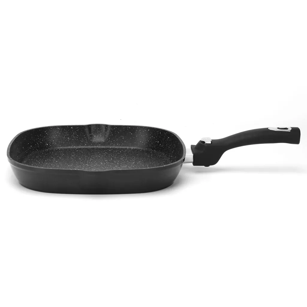 Cheffinger Grill Pan, Detachable Handle, Induction, Ø28cm, Marble Pan, Practical