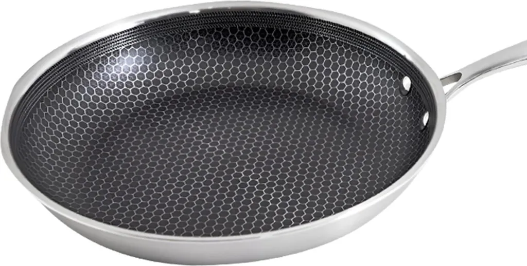 Cheffinger, 32 cm wok with non-stick honeycomb coating and long handle, silver
