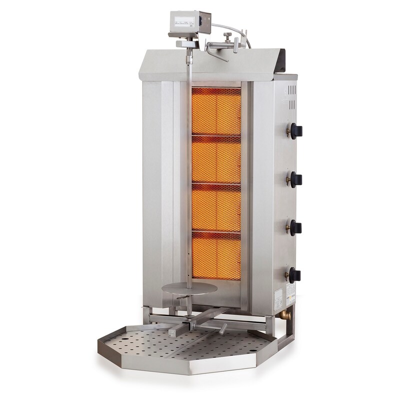 Chefgastro Gyros Grill, Gas Motor Position Top, 4 Heating Zones, WxDxH 515x550x1120mm