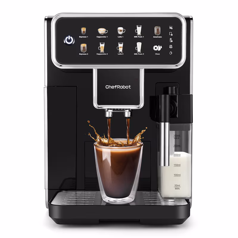 ChefRobot fully automatic coffee machine, 4 varieties, touchscreen, LatteGo, 1.5 l, self-cleaning
