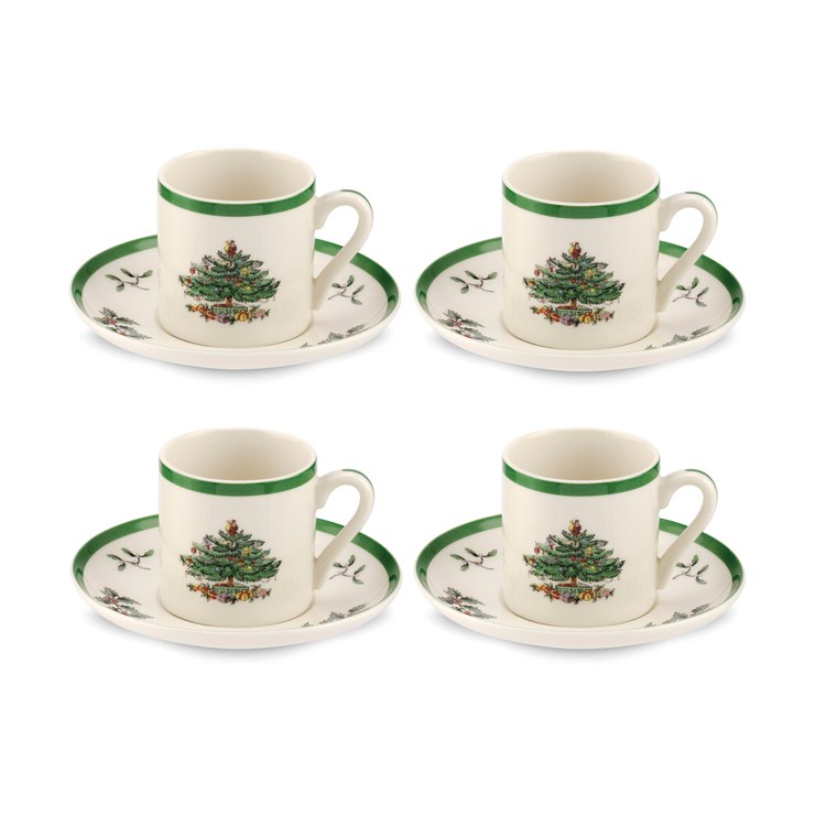 spode Christmas Tree espresso cup and saucer 9 cl pack of 4