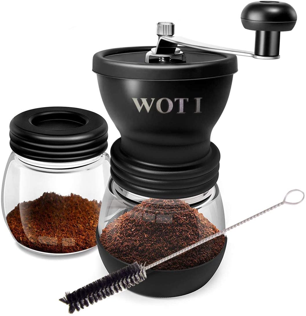Wot I Coffee Grinder, Manual with Ceramic Grinder, Adjustable Hand Coffee Grinder, Gift Box Available