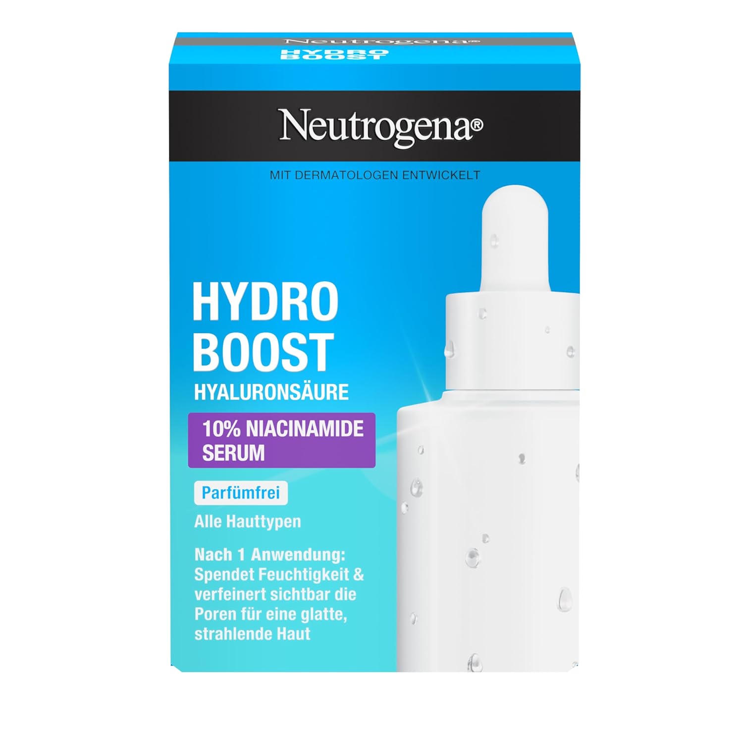 Neutrogena Hydro Boost 10% Niacinamide Serum Moisturizing Hyaluronic Serum with Niacinamide for All Skin Types, 30 ml