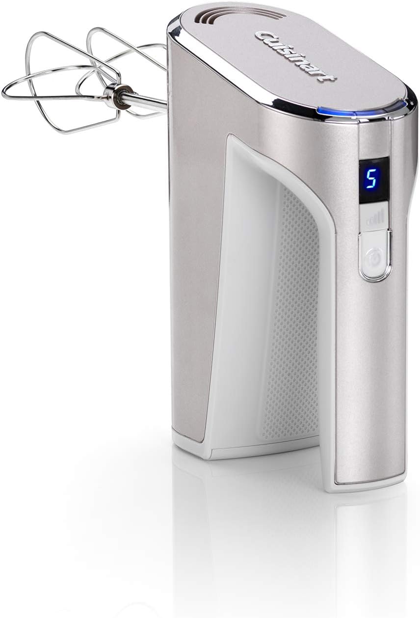 Cuisinart RHM100U Cordless Hand Blender 2 Beaters 5 Speed Rechargeable Silver