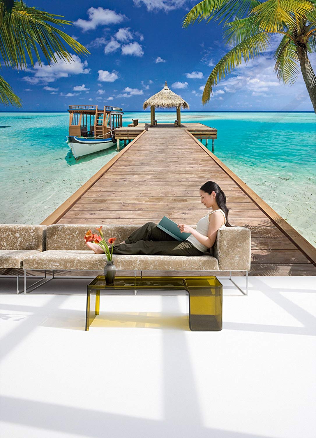 Komar Wall Mural Photo Wallpaper Seaside Resort Beach Scene Large Size Wall Art