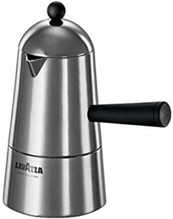 Lavazza ILSA Carmencita Classic Espresso Maker, Aluminum, Black Handle and Button, 6 Cups