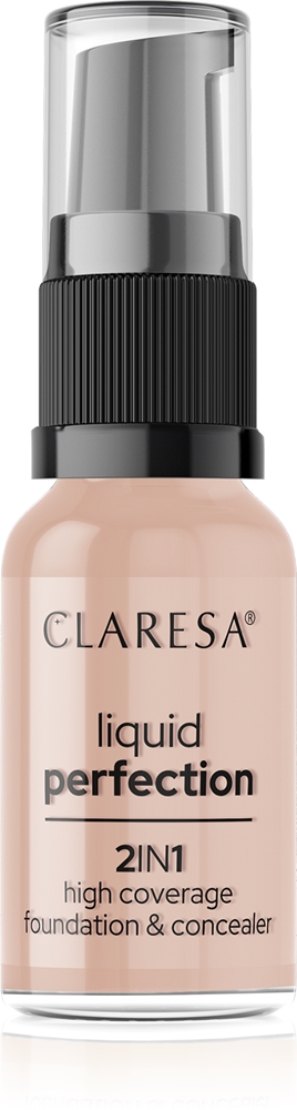 Claresa Liquid Perfection 2in1 make-up with high coverage Farbton 104 Nude 18 g