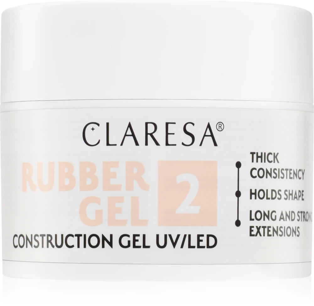 Claresa Rubber Gel Construction Gel UV/LED gel polish for extended fingernails Farbton 02 45 g