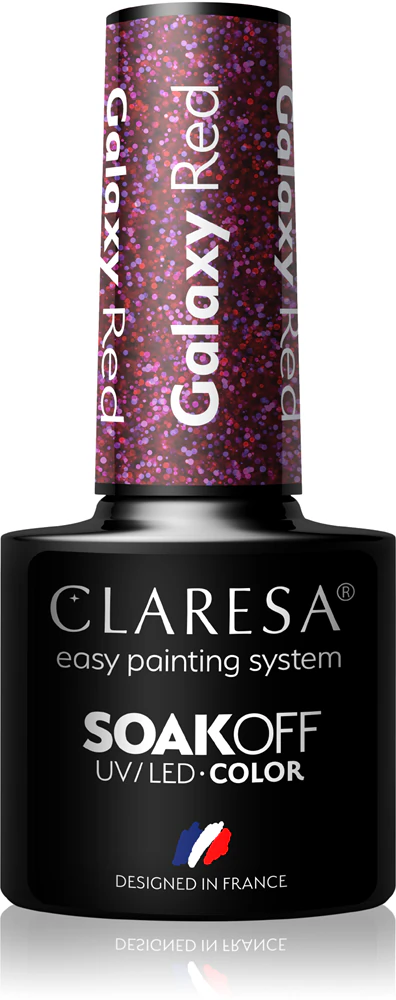 Claresa SoakOff UV/LED Color Galaxy Gel Nail Polish Farbton Red 5 g