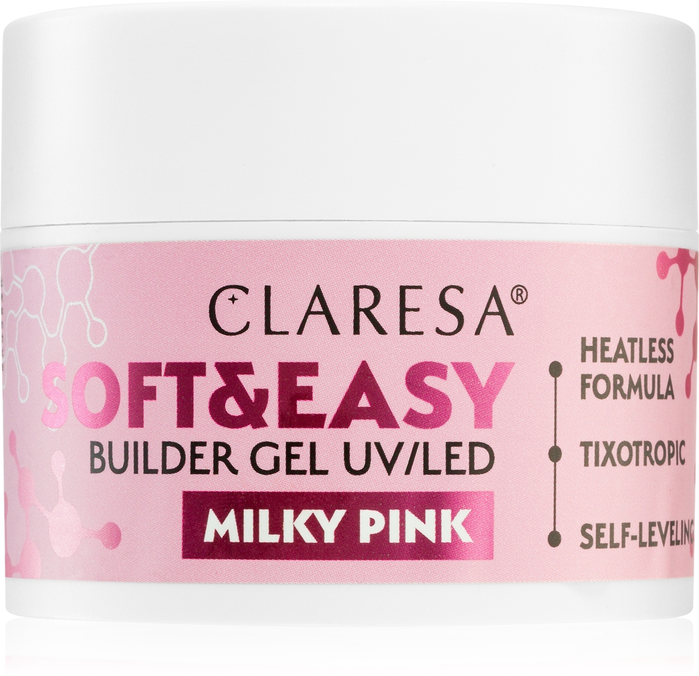 Claresa Soft&Easy Builder Gel base gel for nails Farbton Milky Pink 45 g