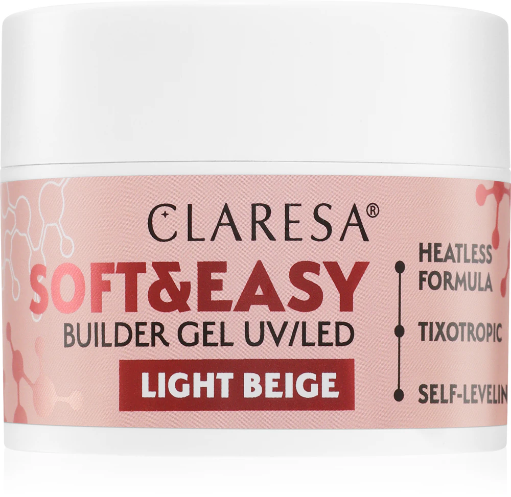 Claresa Soft&Easy Builder Gel base gel for nails Farbton Light Beige 45 g