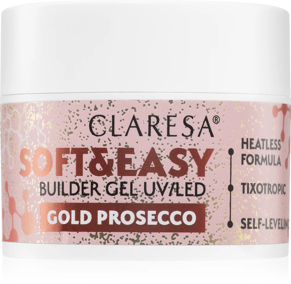 Claresa Soft&Easy Builder Gel base gel for nails Farbton Gold Prosecco 45 g