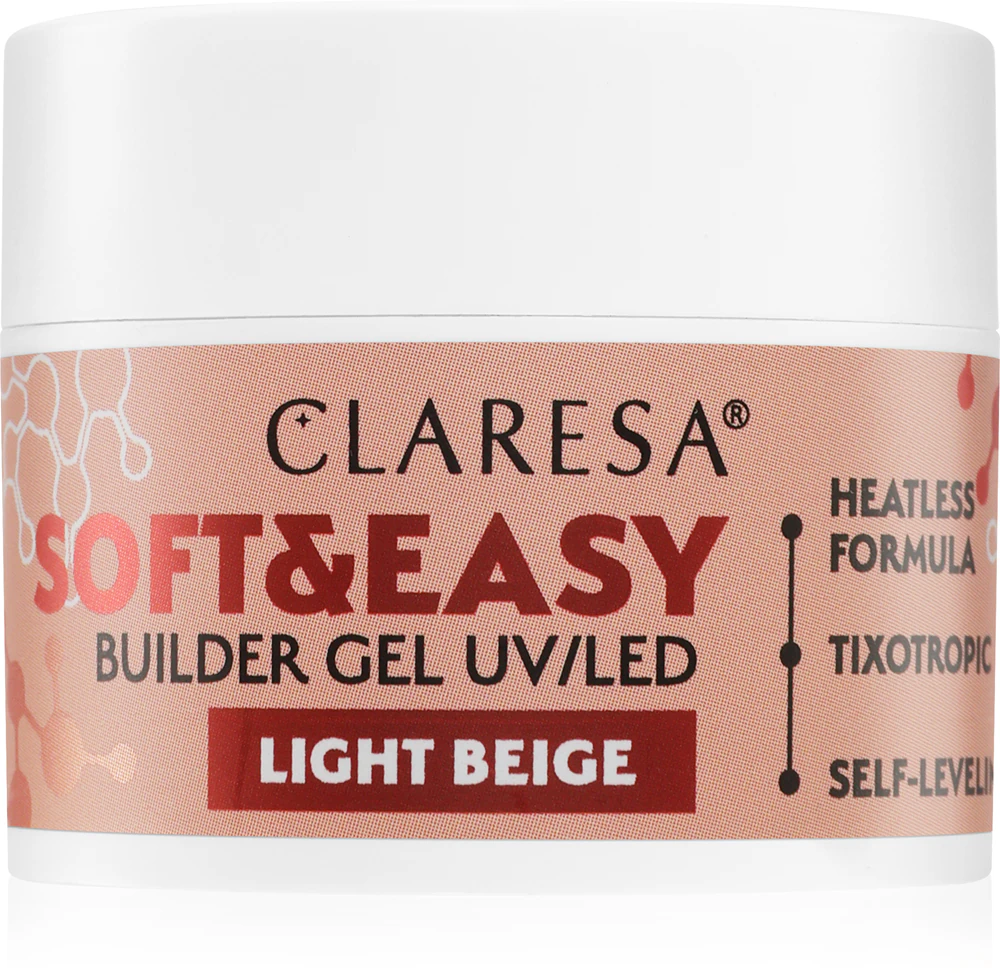 Claresa Soft&Easy Builder Gel base gel for nails Farbton Light Beige 12 g