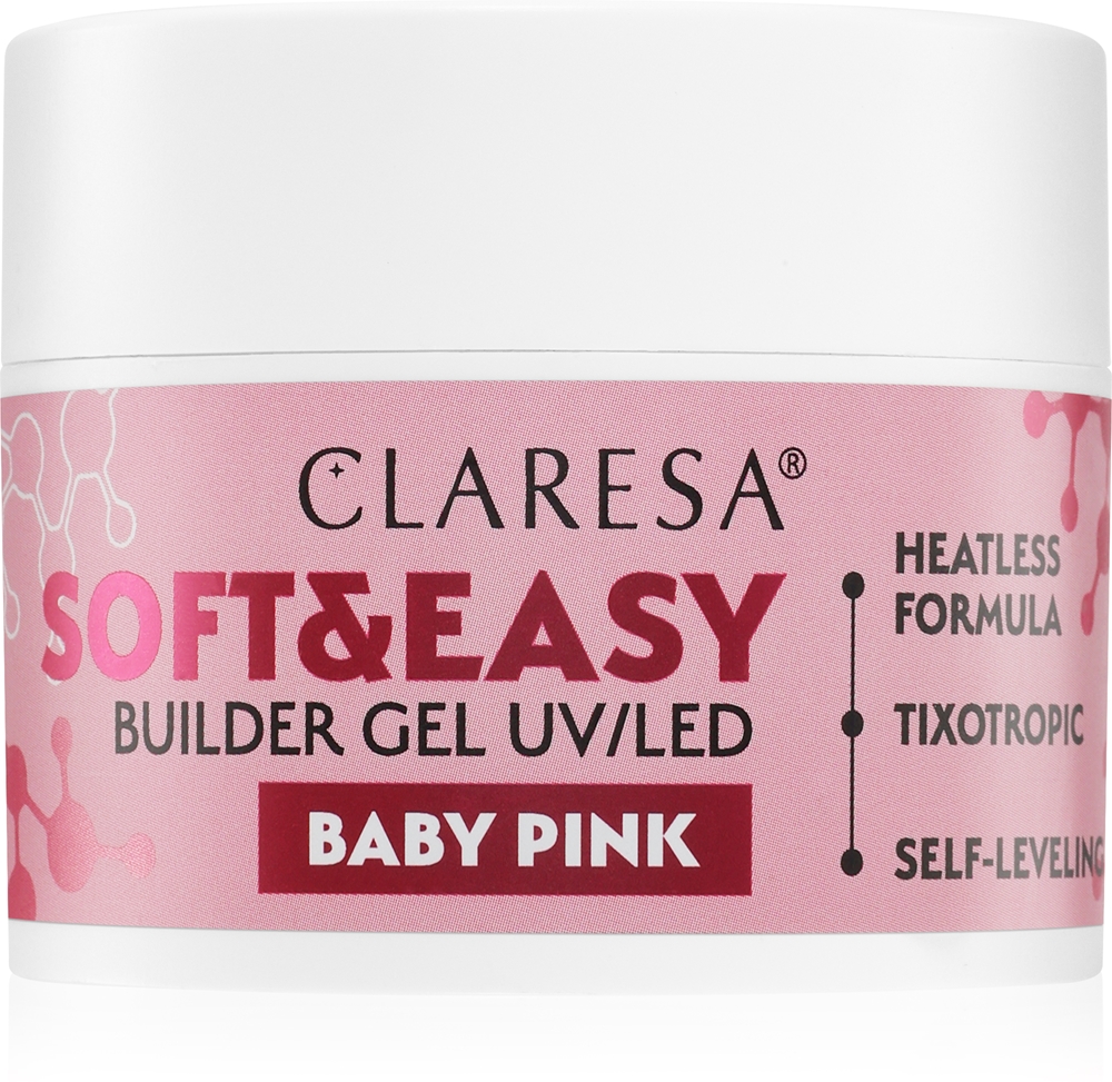 Claresa Soft&Easy Builder Gel base gel for nails Farbton Baby Pink 45 g