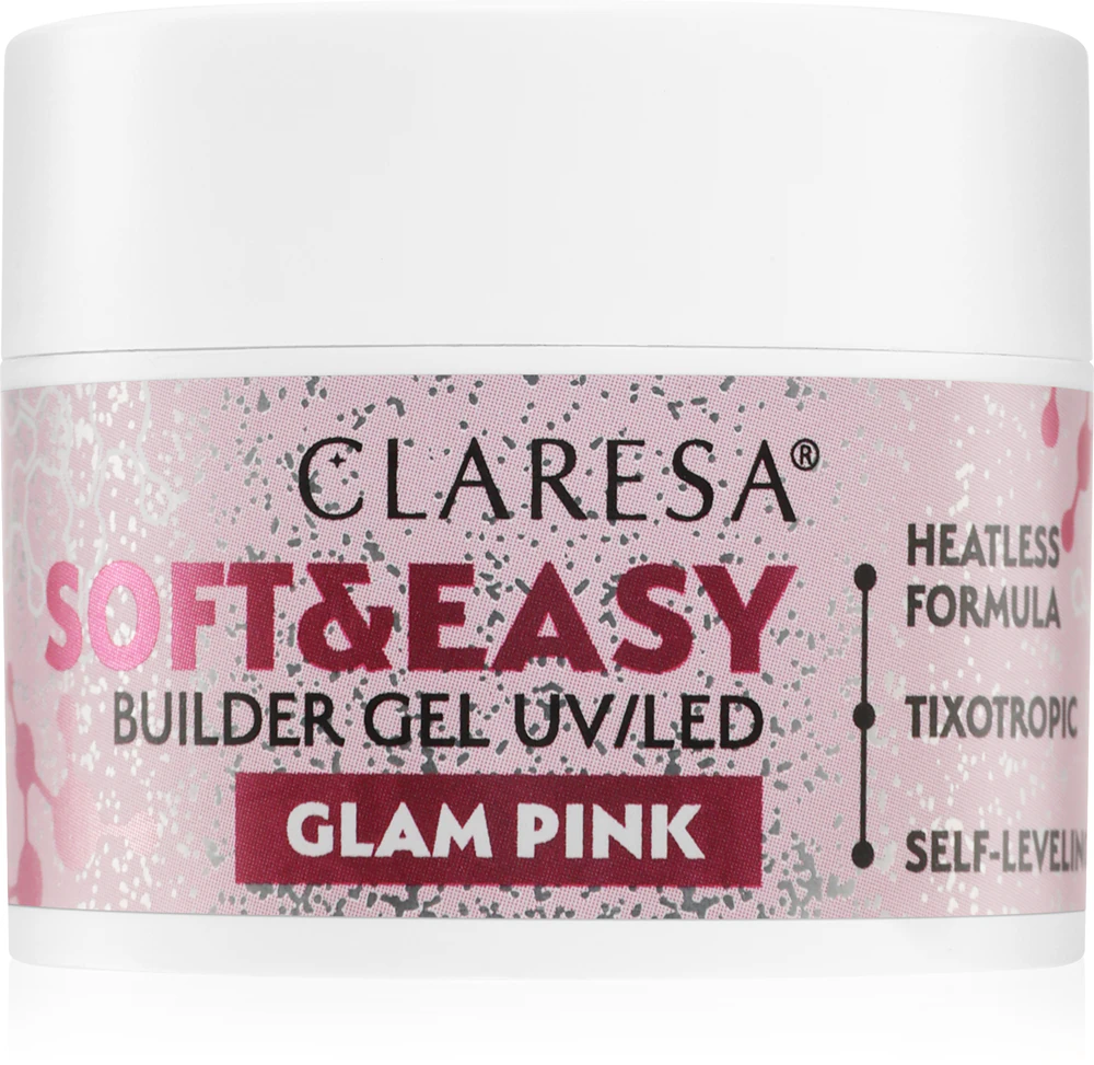 Claresa Soft&Easy Builder Gel base gel for nails Farbton Glam Pink 12 g