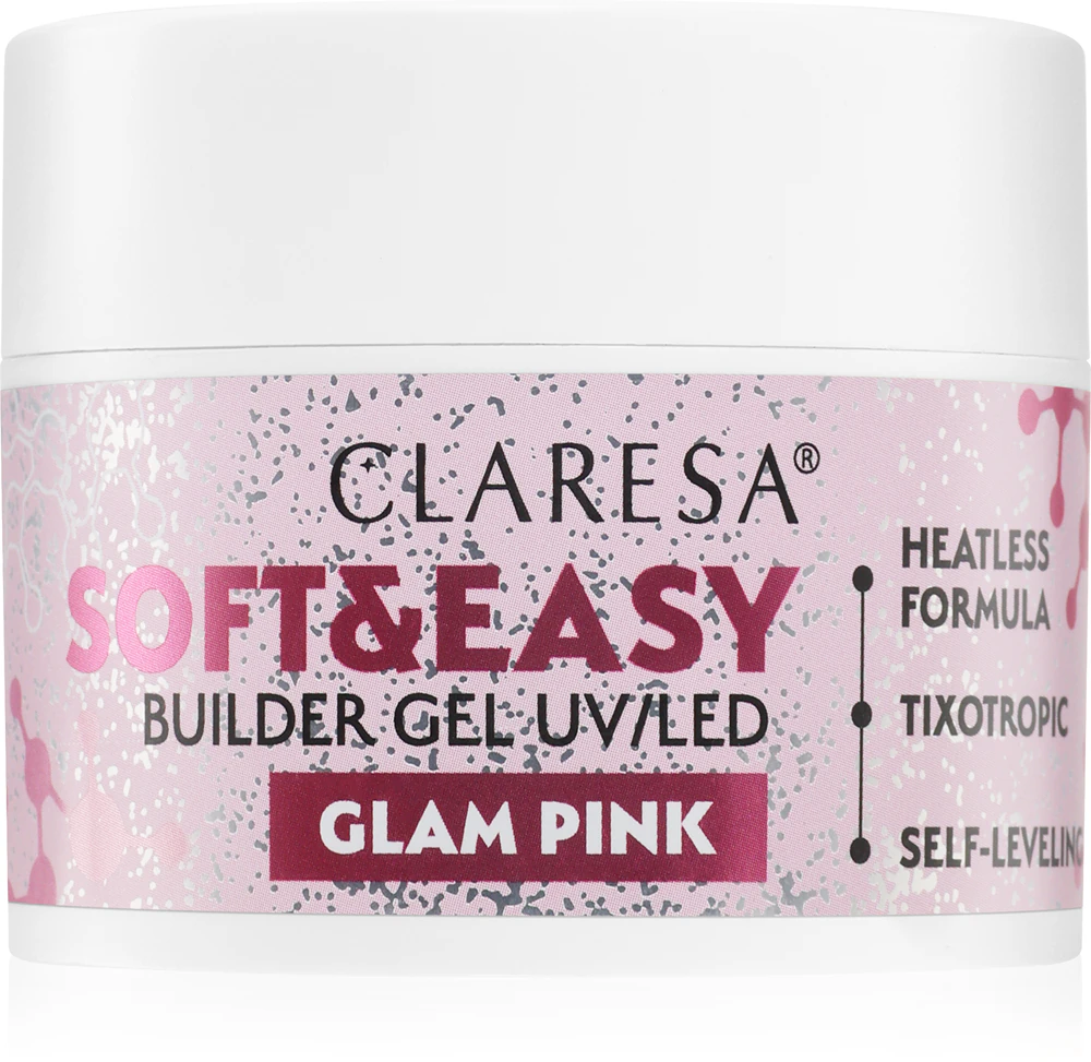 Claresa Soft&Easy Builder Gel base gel for nails Farbton Glam Pink 45 g