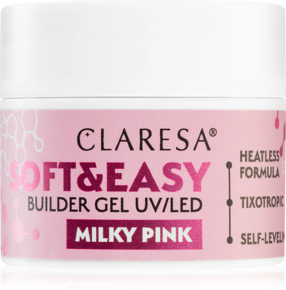 Claresa Soft&Easy Builder Gel base gel for nails Farbton Milky Pink 12 g