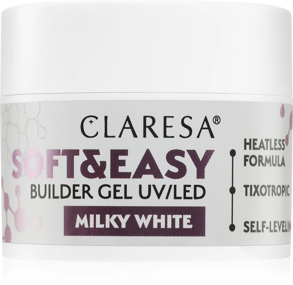 Claresa Soft&Easy Builder Gel base gel for nails Farbton Milky White 12 g