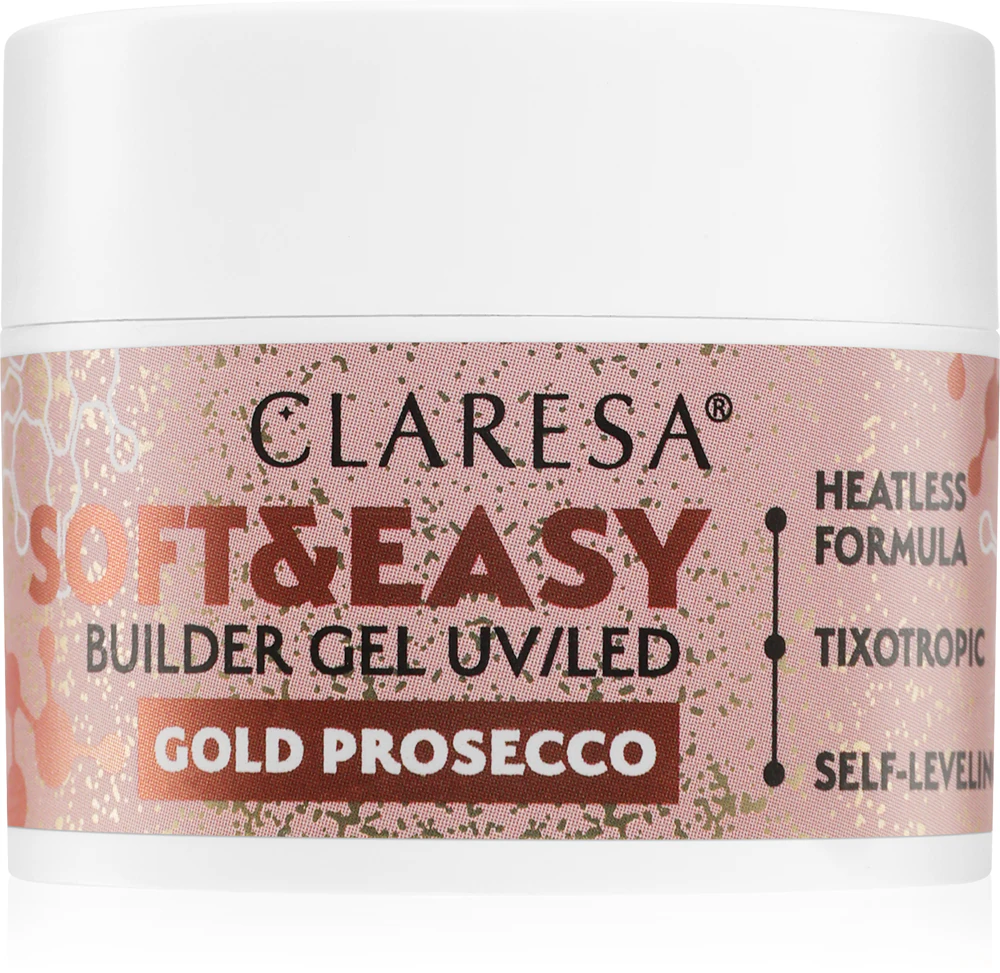 Claresa Soft&Easy Builder Gel base gel for nails Farbton Gold Prosecco 12 g