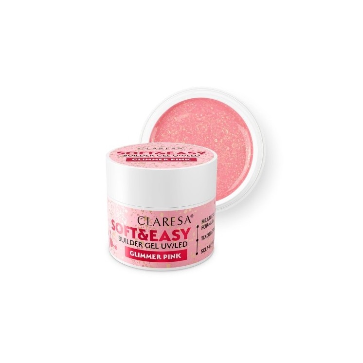 Claresa Soft & Easy Glimmer Pink Nail Builder Gel 45 g