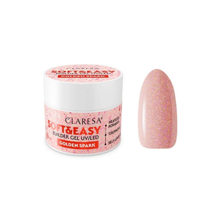 Claresa Soft & Easy Golden Spark Nail Builder Gel 45 g
