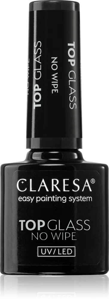 Claresa UV/LED Top Glass No Wipe fume-free gel top coat for protection and shine