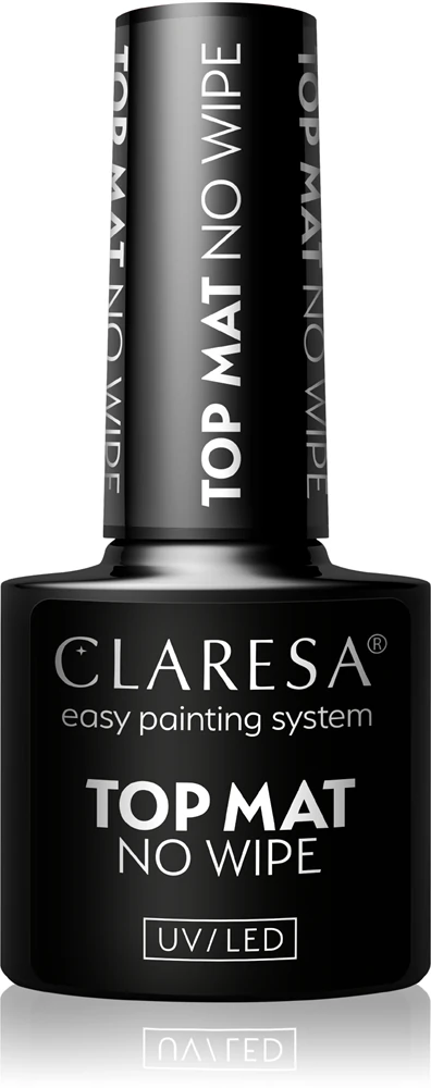 Claresa UV/LED Top Mat No Wipe gel top coat for a matte look