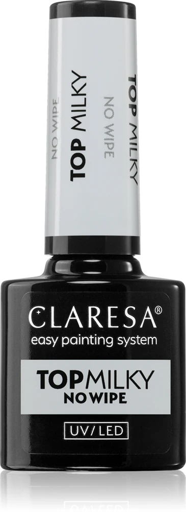 Claresa UV/LED Top Milky No Wipe gel top coat for fingernails