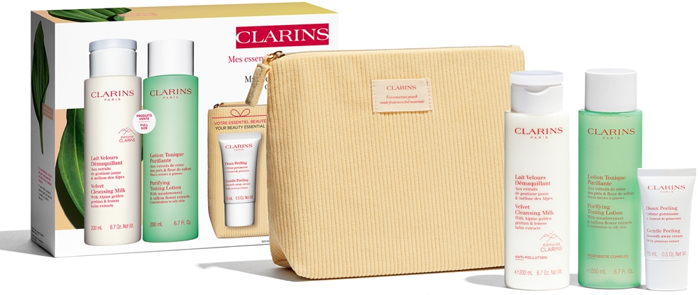 Clarins Cleansing Essentials Combination Skin Gift Set for mixed skin