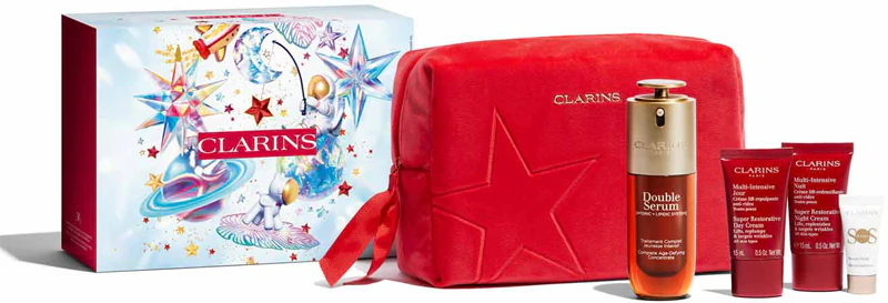 Clarins Double Serum & Super Restorative Collection Gift Set for Mature Skin Luminosity