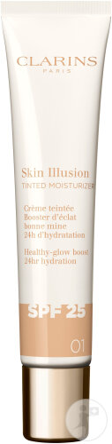 Clarins Skin Illusion Tinted Face Cream Moisture And Glow SPF25 Shade 01 Tube 40ml