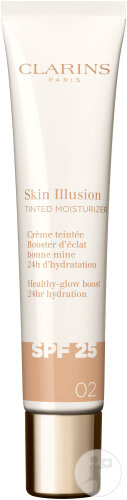 Clarins Skin Illusion Tinted Face Cream Moisture And Glow SPF25 Shade 02 Tube 40ml