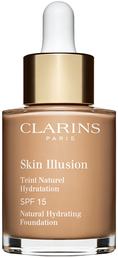 Clarins Skin Illusion Natural Hydrating Foundation brightening, moisturizing makeup SPF 15 Farbton 108,5W Cashew 30 ml