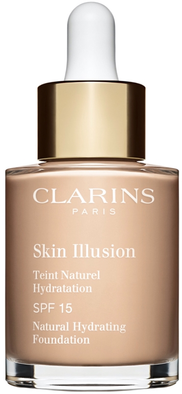 Clarins Skin Illusion Natural Hydrating Foundation brightening, moisturizing makeup SPF 15 Farbton 102.5C Porcelain 30 ml