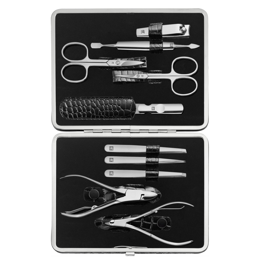 ZWILLING ® Classic inox manicure accessories in the real leather case 10 tlg., Black