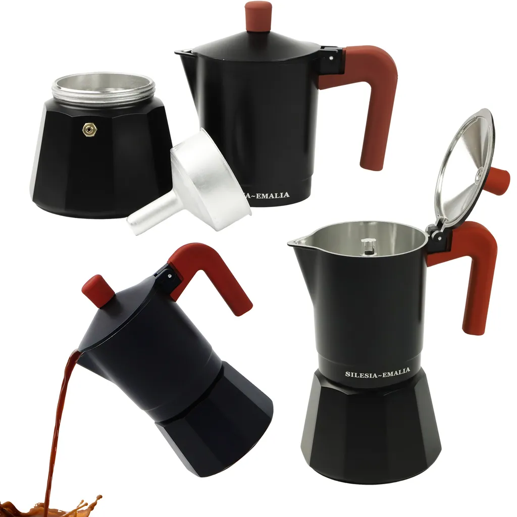 Silesia Emalia Classic Coffee Maker, Coffee Pot, Espresso Machine for 3 Cups of Coffee (150 ml)
