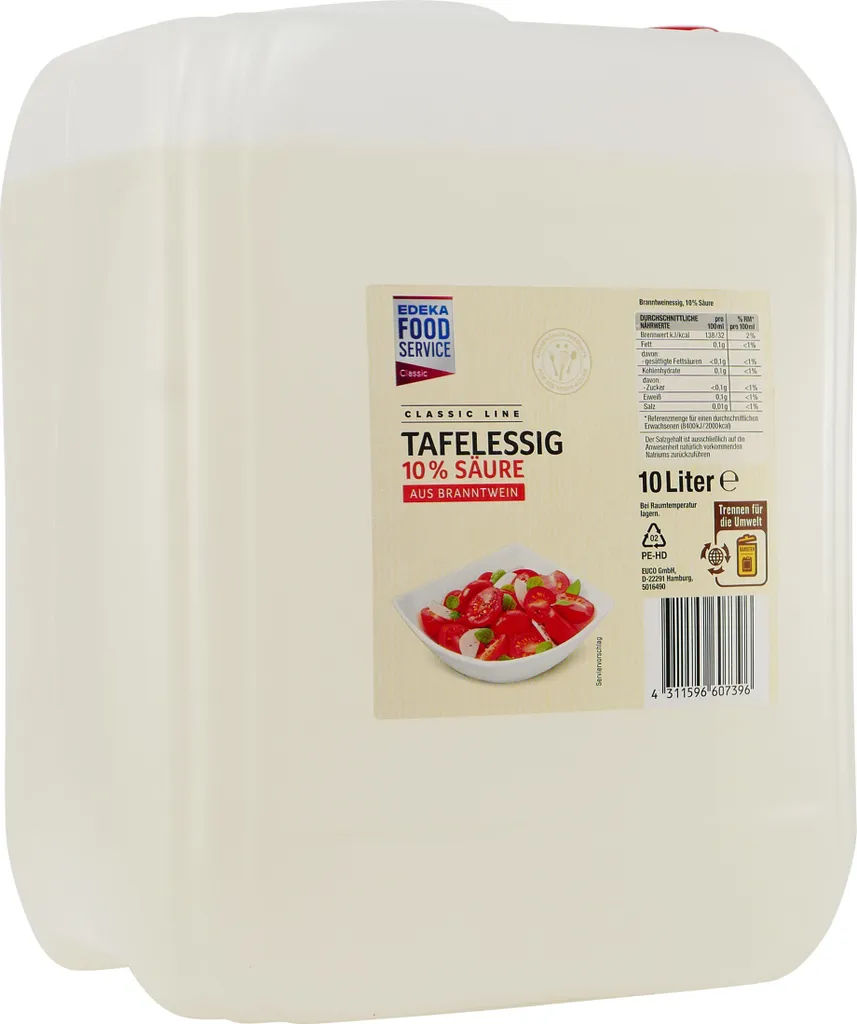 EUCO Classic Line Table Vinegar 10% Acid 10L
